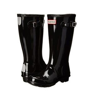 Hunter Glossy Black Tall Boots